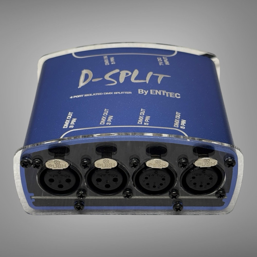 ENTTEC D-Split 4 Port Isolated DMX Splitter w Adapters Lighting Control