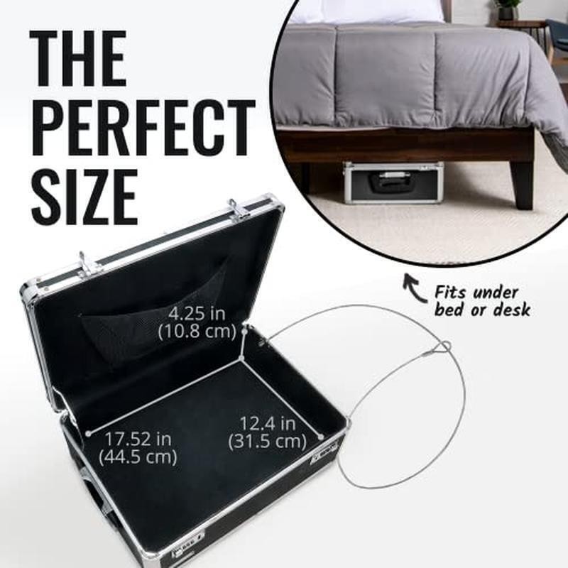 Storage Lock Box Secure Dorm Storage Trunk w/Combination Lock Briefcase Personal