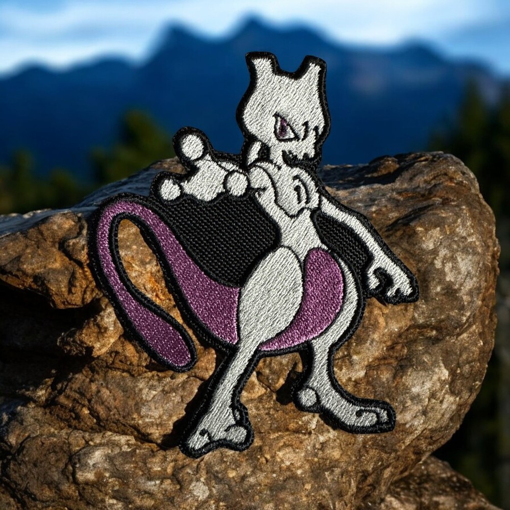 MewTwo Embroidery Patch 4.36" X 3.57"