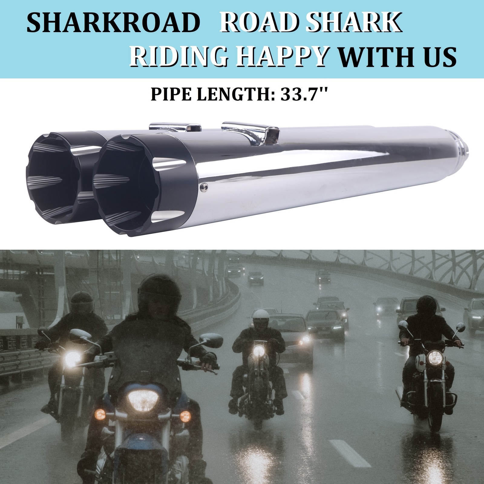 4" Slip on Exhaust Pipes for 2014-Up Indian Chieftain, Roadmaster Upgrading Tone