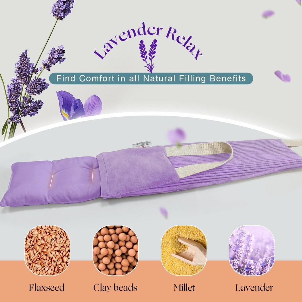 Heating Pad for Neck, Shoulders & Back - Microwavable, Lavender Scented, Washabl