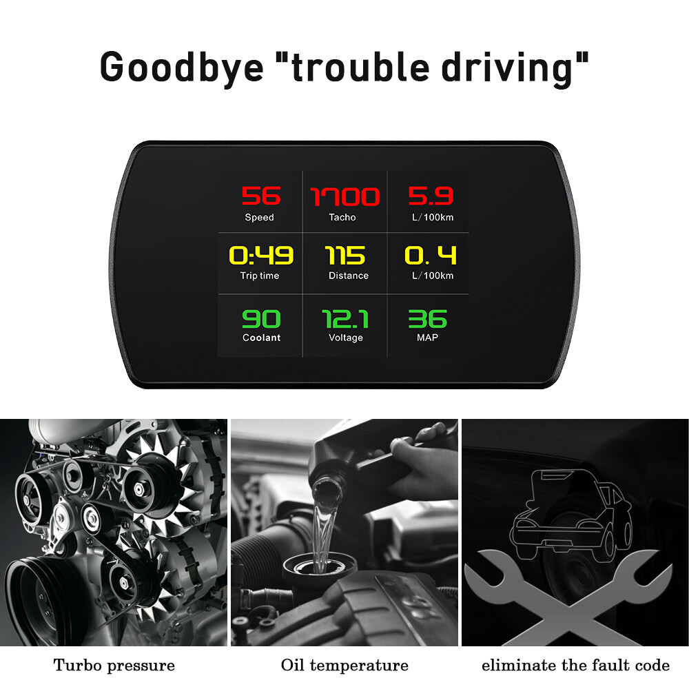 3" Car Speedometer Digital HUD Head Up Display OBD Overspeed Free Switch 50 Data