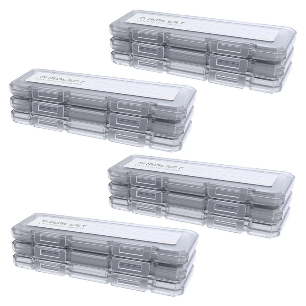 12 Pack NVMe Case Protective Box for M.2 2280 SSD Portable Anti-Static Storage