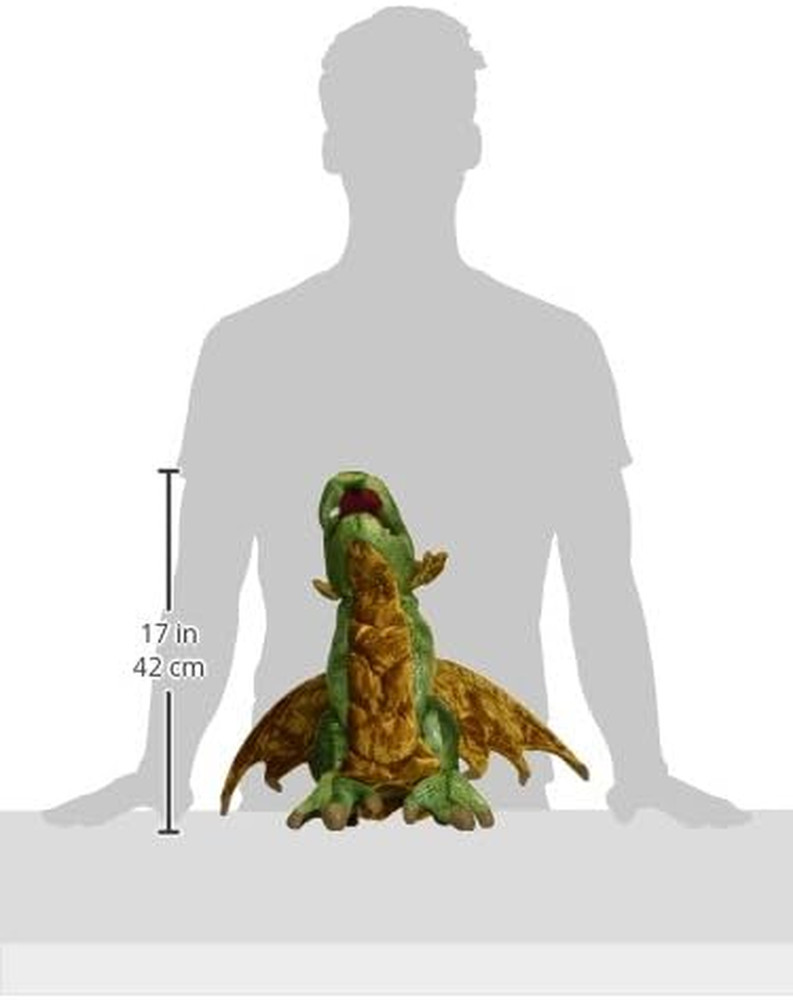 Wyvern Dragon Hand Puppet, Green, White