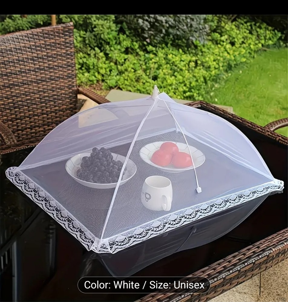 Foldable White Mesh Food Cover Tent