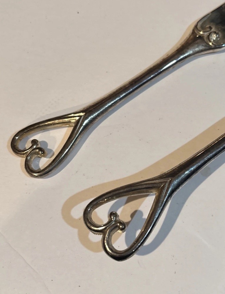 Studio His & Hers Cake Server & Knife Heart Metal Silver Plated Wedding