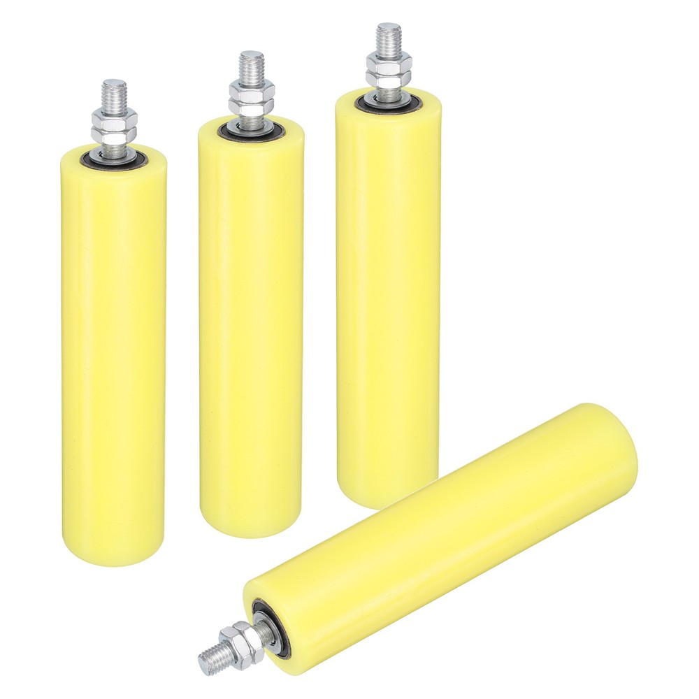 4Pcs Slide Gate Guide Roller, 6" Nylon Sliding Gate Support Assembly, Yellow