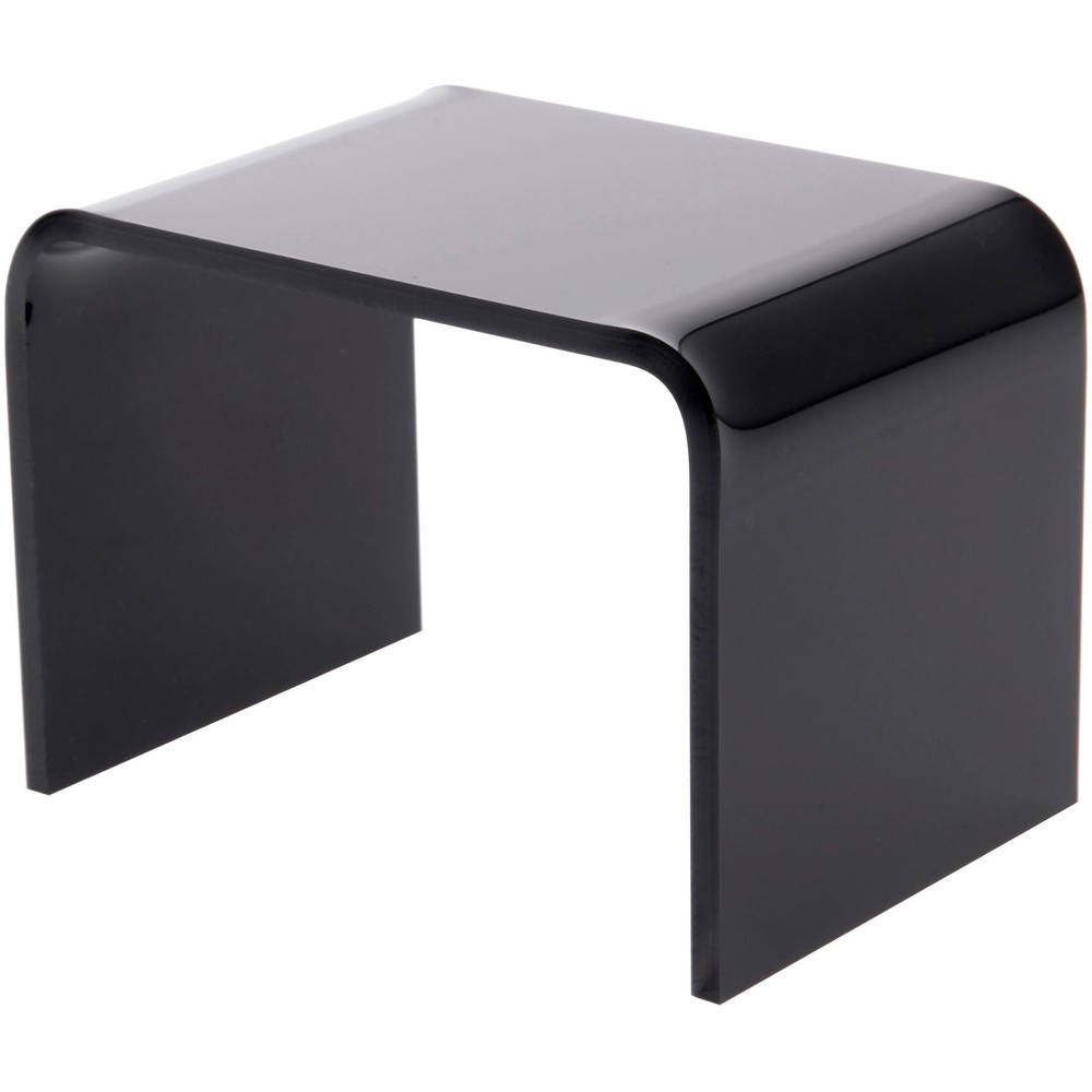 Plymor Black Acrylic Rectangular Display Riser, 2" H x 3" W x 2" D (1/8" thick)