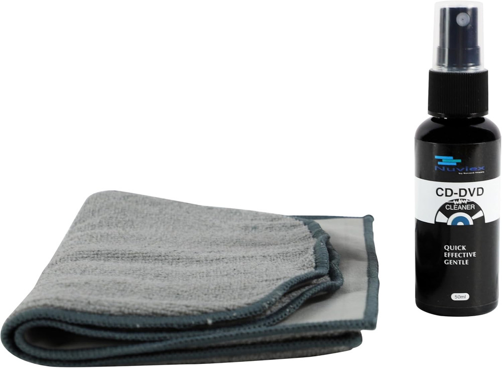 Premium CD Cleaner Cloth Kit - Compact Disc CD-DVD Cleaning Fluid and Microfiber