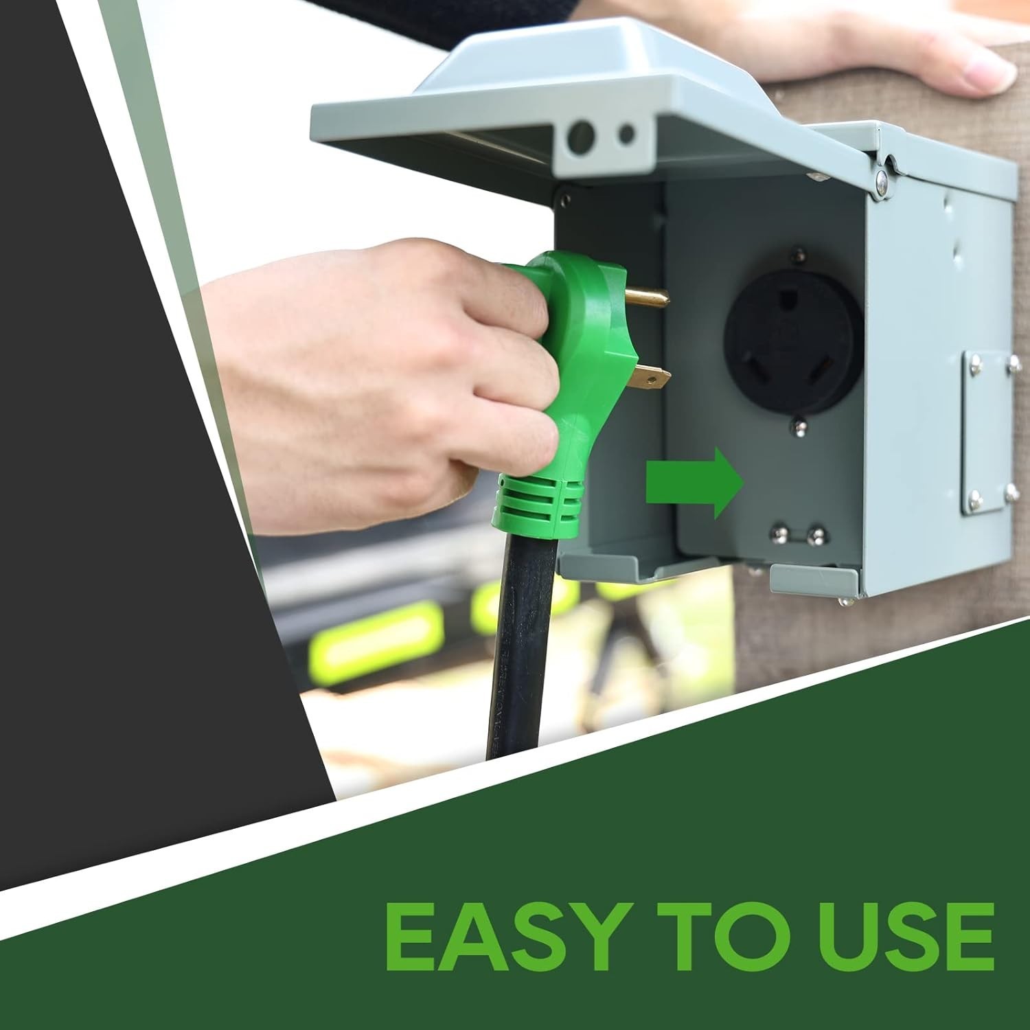 30 Amp 25 Foot RV Extension Cord, Heavy Duty 10/3 Gauge STW Cord TT-30P/R