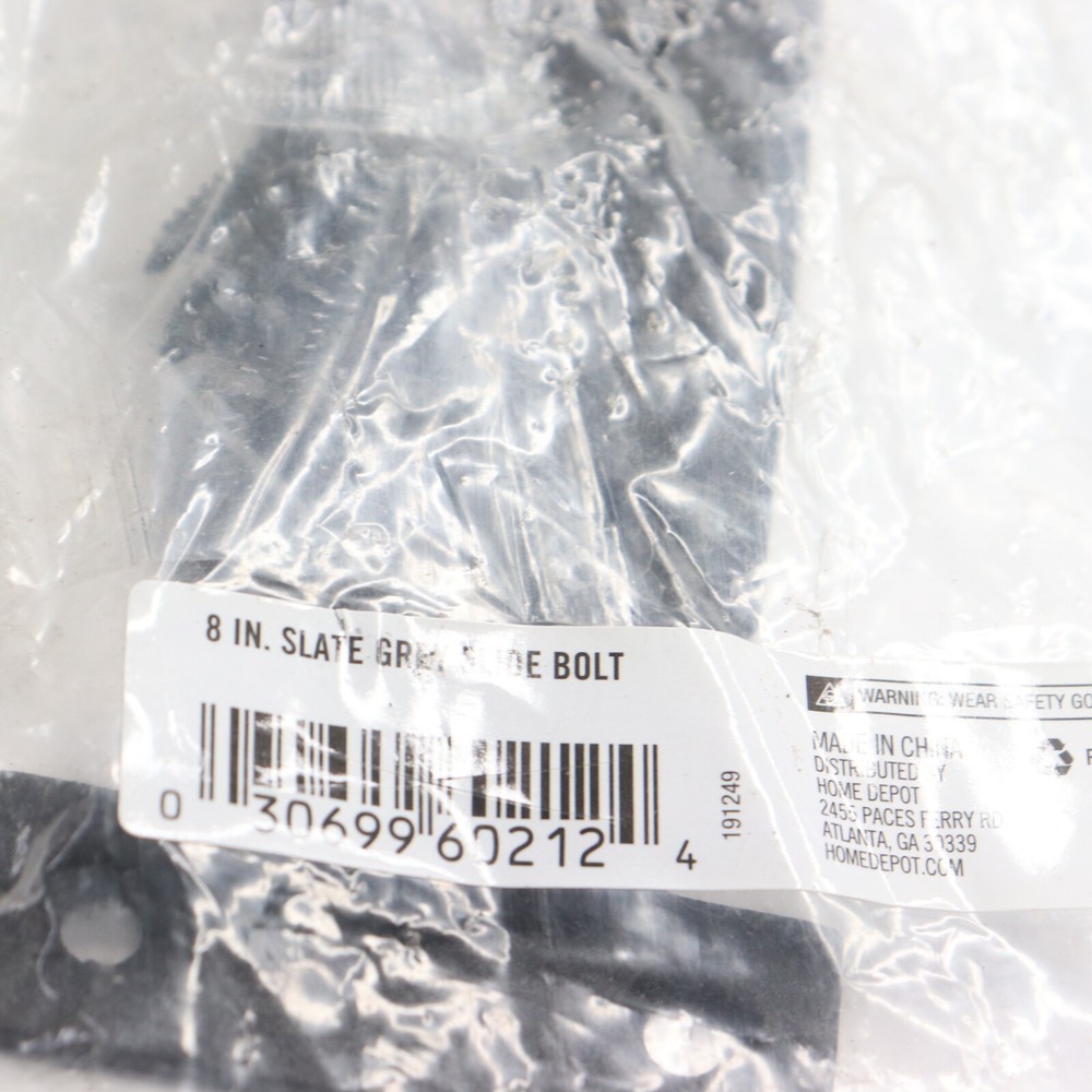 Slate Modern Slide Bolt with Rust Defender Grey 8"