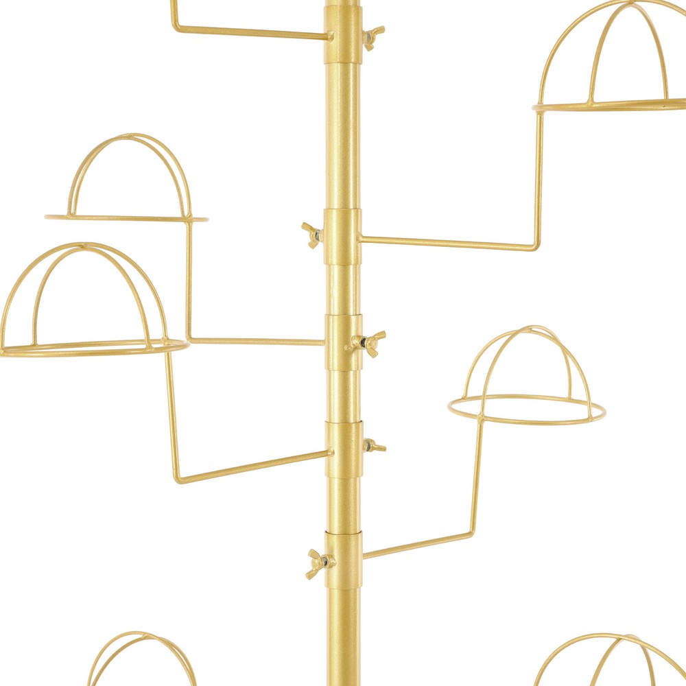 Freestanding Hat Display Rack with Adjustable Hooks & Lockable Wheels