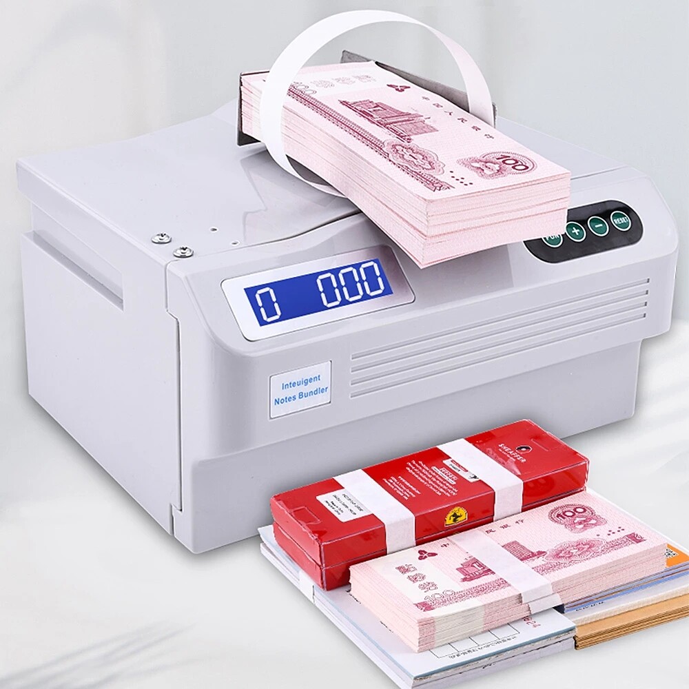 Banknote Bundling Machine Automatic Cash Fast Binding Machine Paper Mon
