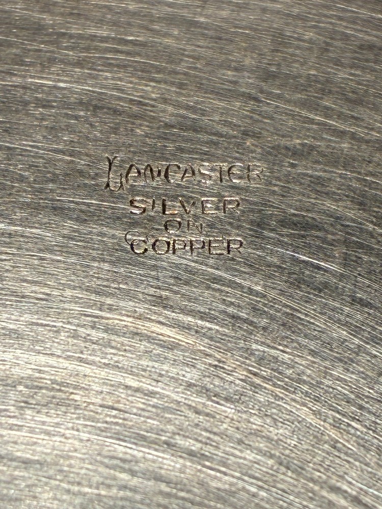 Vintage Lancaster Water Pitcher with Ice Lip, Silver On Copper