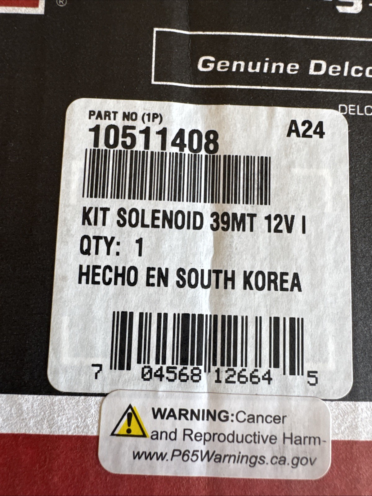 Delco Remy 39MT Starter 12V Solenoid Switch Kit 10511408