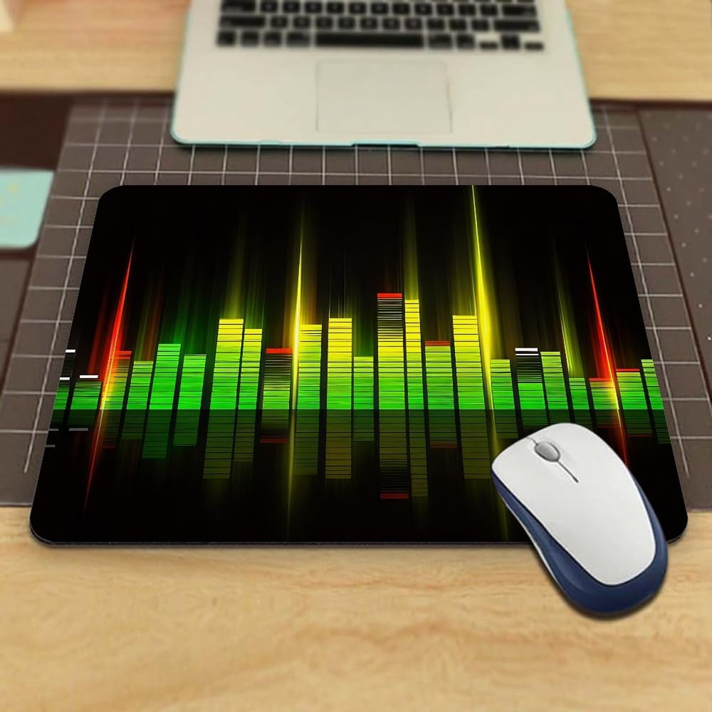 Gaming Mouse Pad Cool Music Equalizer Non-Slip Rubber Mouse Pad for Computers...