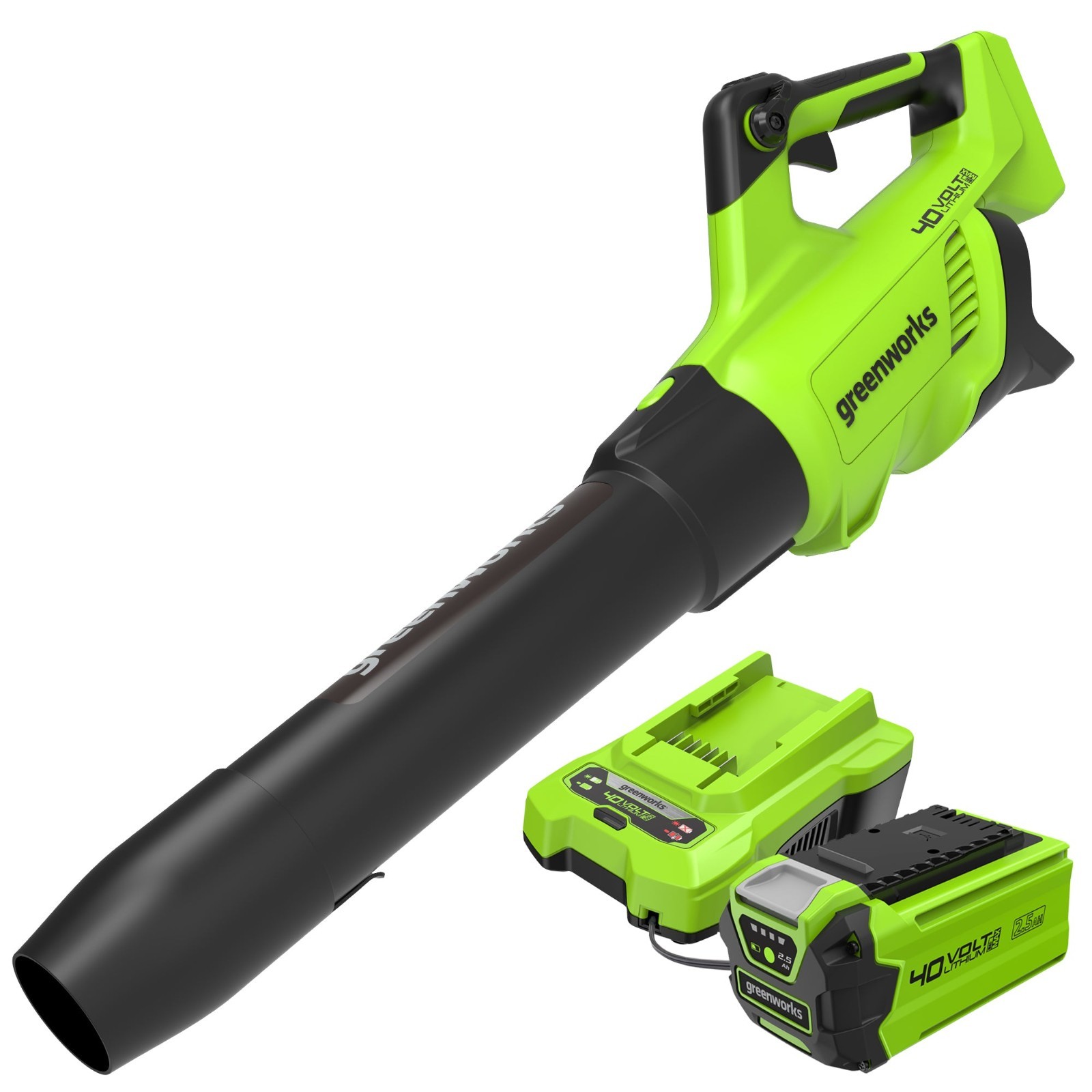 Greenworks 40V Axial Leaf Blower (500CFM 120MPH) w/ 2.5Ah Battery and 2A Charger