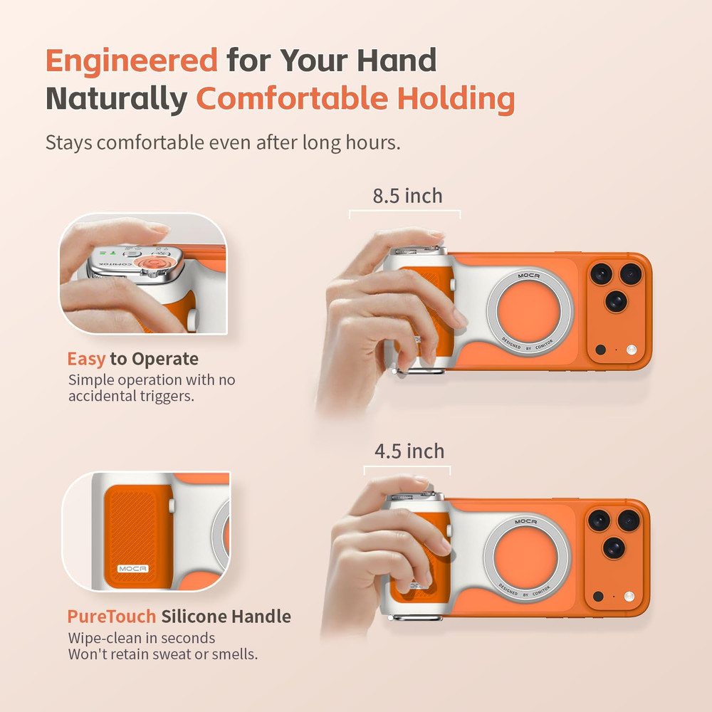 MOCA Iphone 17 Pro Camera Grip No Need App for Ios26, Compatible Ios17 and Ios18