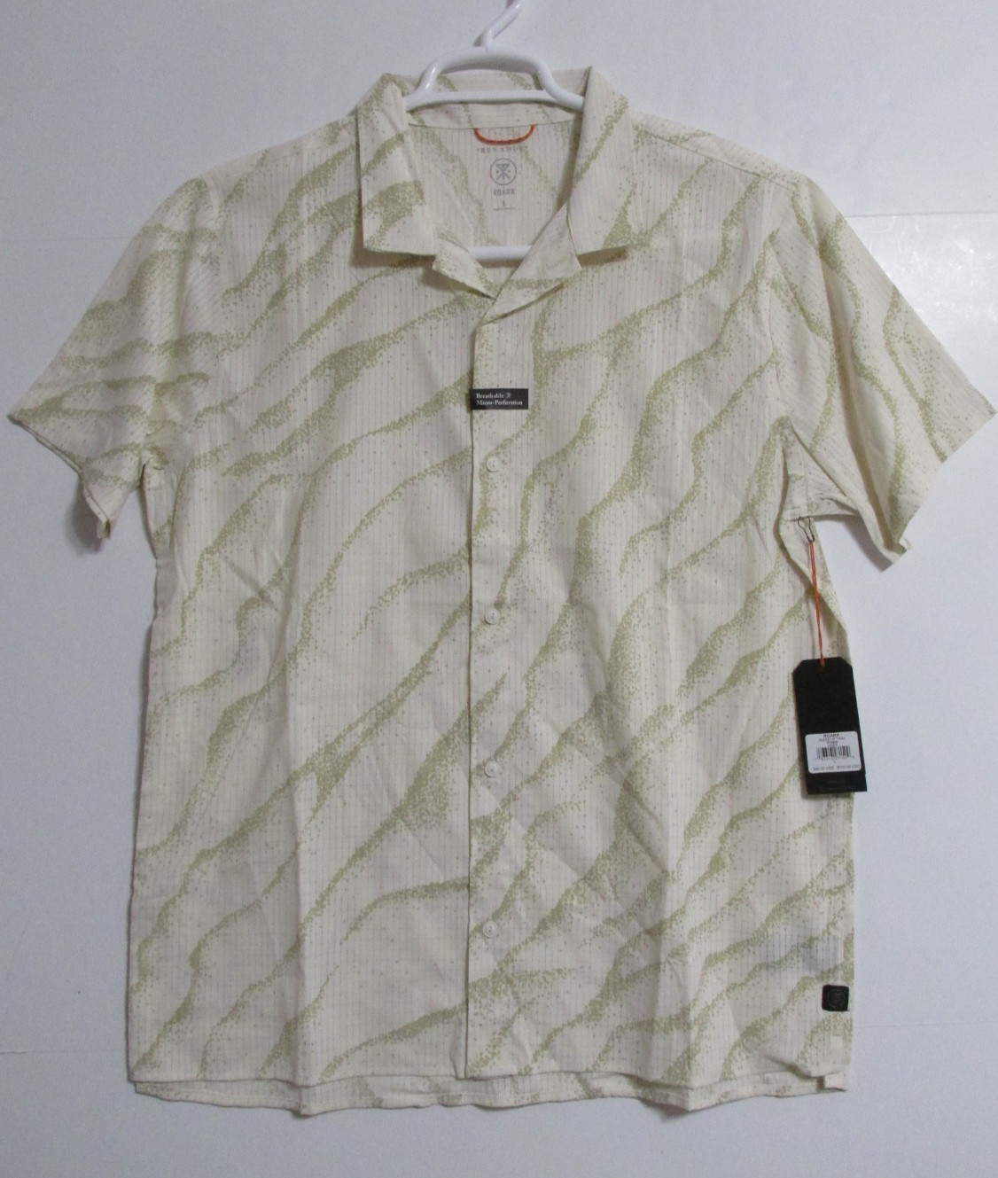 Roark Bless Up Trail Short Sleeve Button Up Shirt Ivory Men's