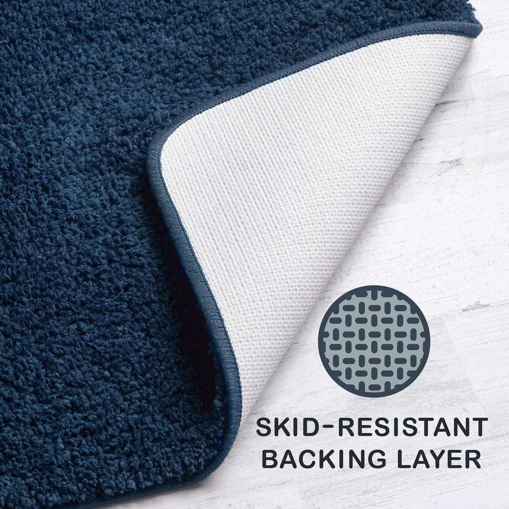Mainstays Basic Polyester Bath Rug, Blue Cove, 20" x 32"