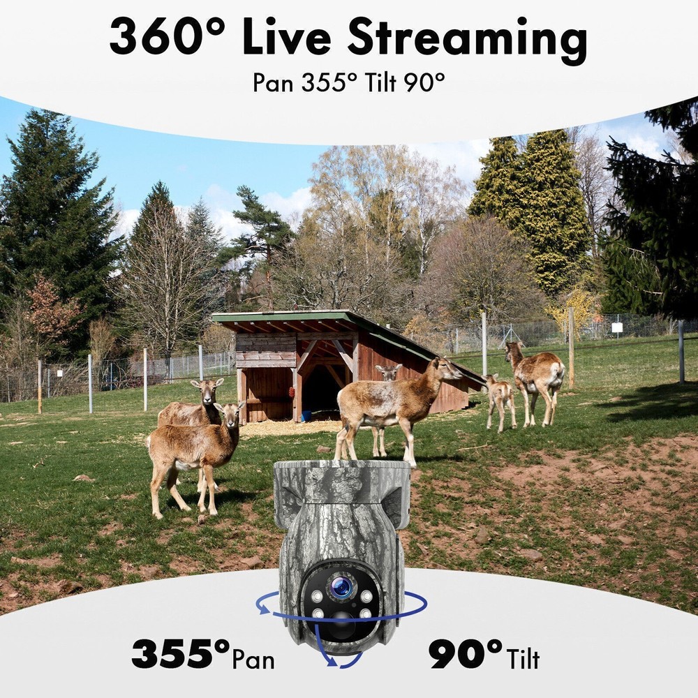 Campark 2K 4G LTE Cellular Solar PTZ Trail Camera Security Camera SIM Card US