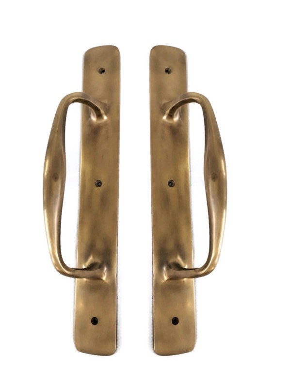 4 NARROW 12"x 1.1/2"inch barn door grab Solid Brass Handle 30cm PUB Pulls heavy