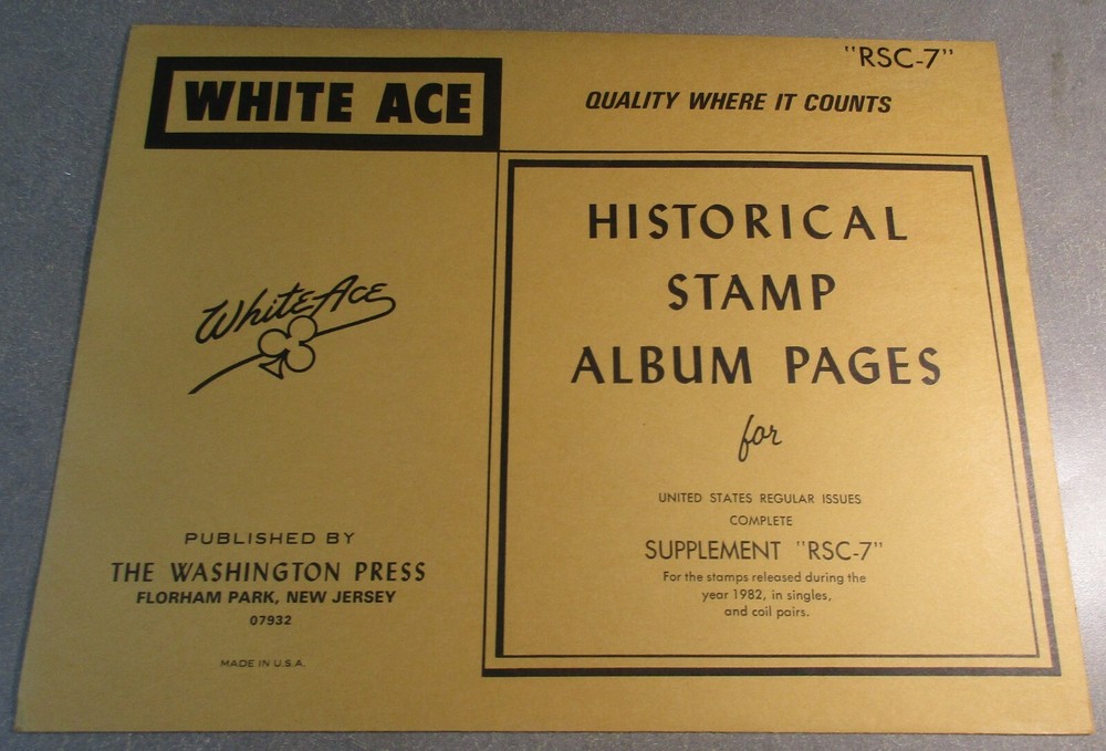 WHITEACE RSC-7 HISTORICAL STAMP ALBUM PAGES STAMPS RELEASED 1982 W/FREE SHP.