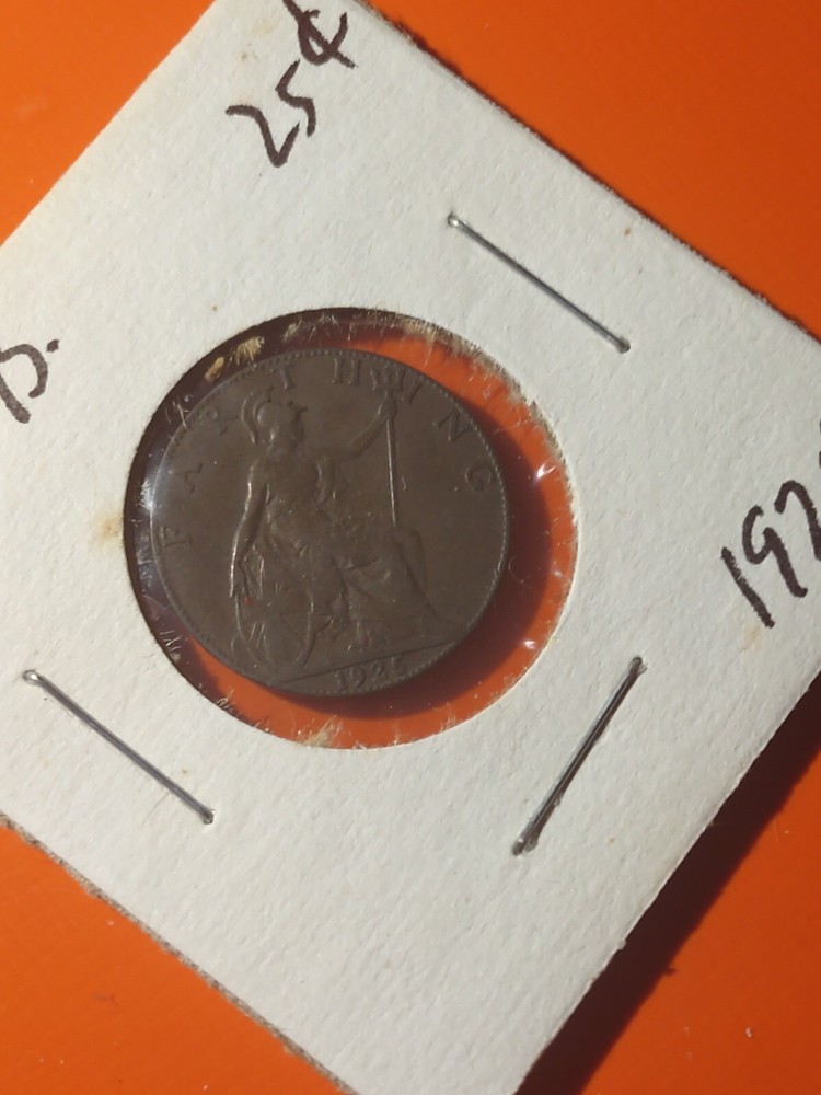 1925 GREAT BRITAIN FARTHING - Excellent Vintage Coin - Farthing
