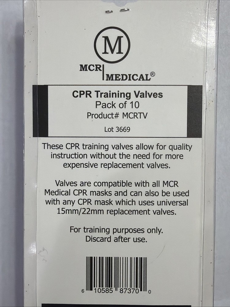 CPR Training Valves 10 Pack Individually Wrapped for Practice MCRTV