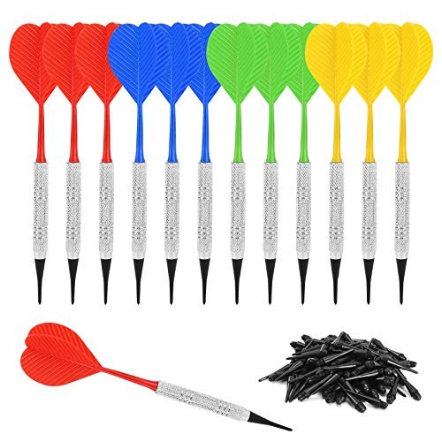 Soft Tip Darts, Bar Dart, Plastic Tip Darts Set, Attach Extra 100 12 silver