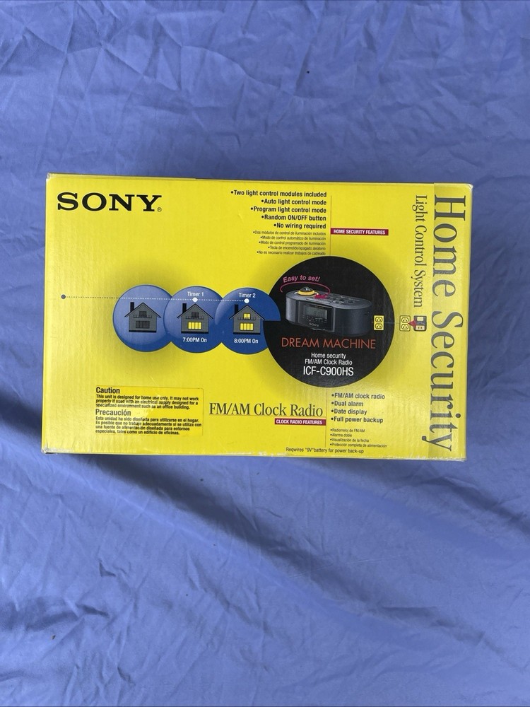 Sony dream machine home security light control system FMAM clock radio,