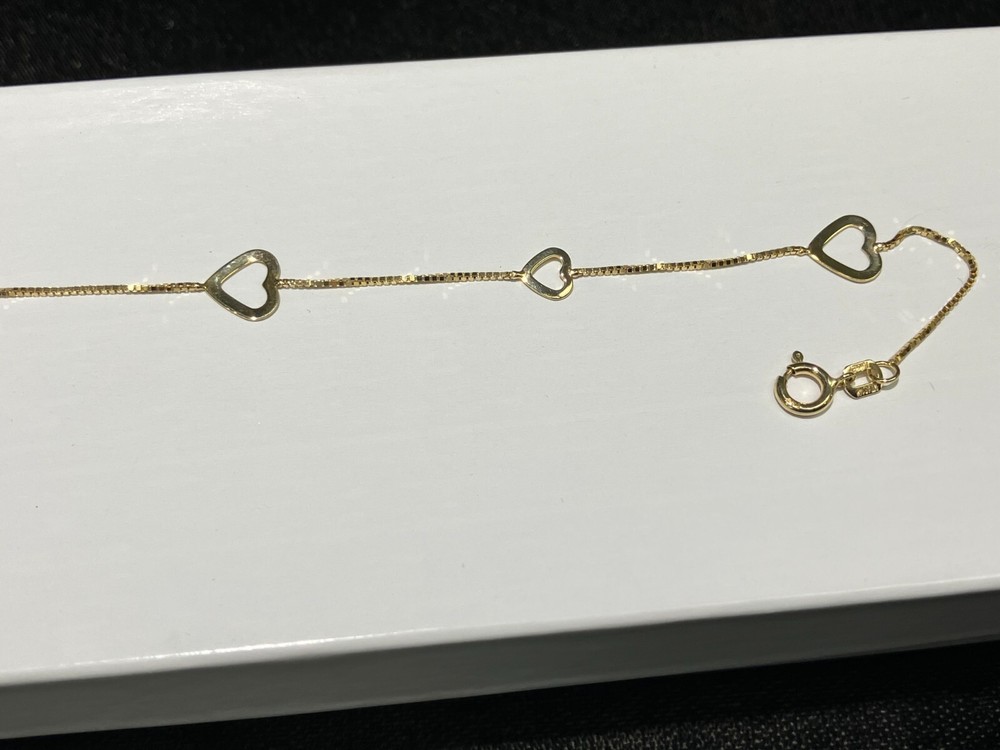 Gold Ajustable Heart Anklet