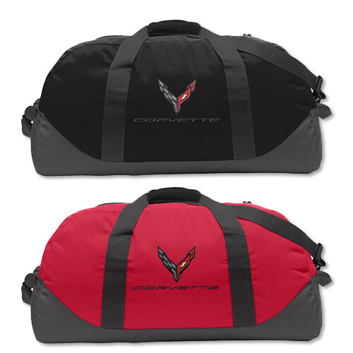 Eddie Bauer Medium Duffel Gym Workout Bag With 2020 C8 Corvette Logos
