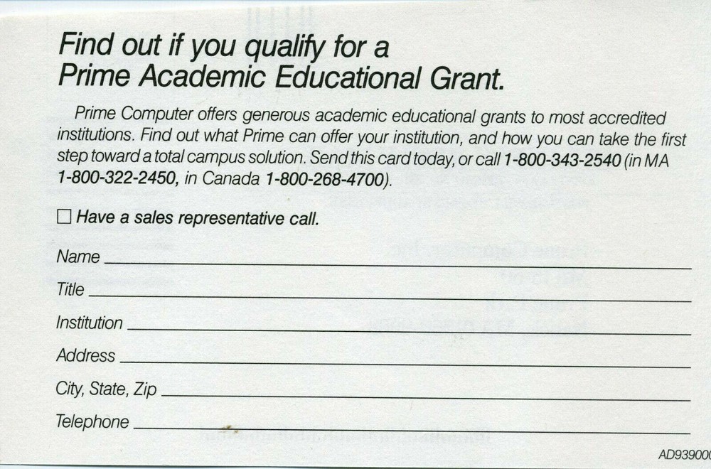 ITHistory AD (1987) PRIME COMPUTER "TOTAL SOLUTION CAMPUS AUTOMATION" ** AS