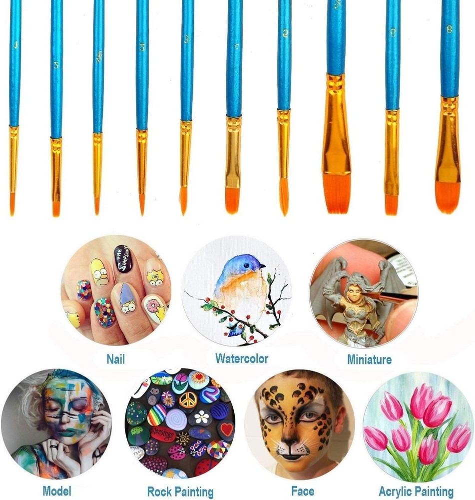 Acrylic Paint Brushes Set, Easter Basket Stuffers, 20Pcs Round Pointed Tip Ar...