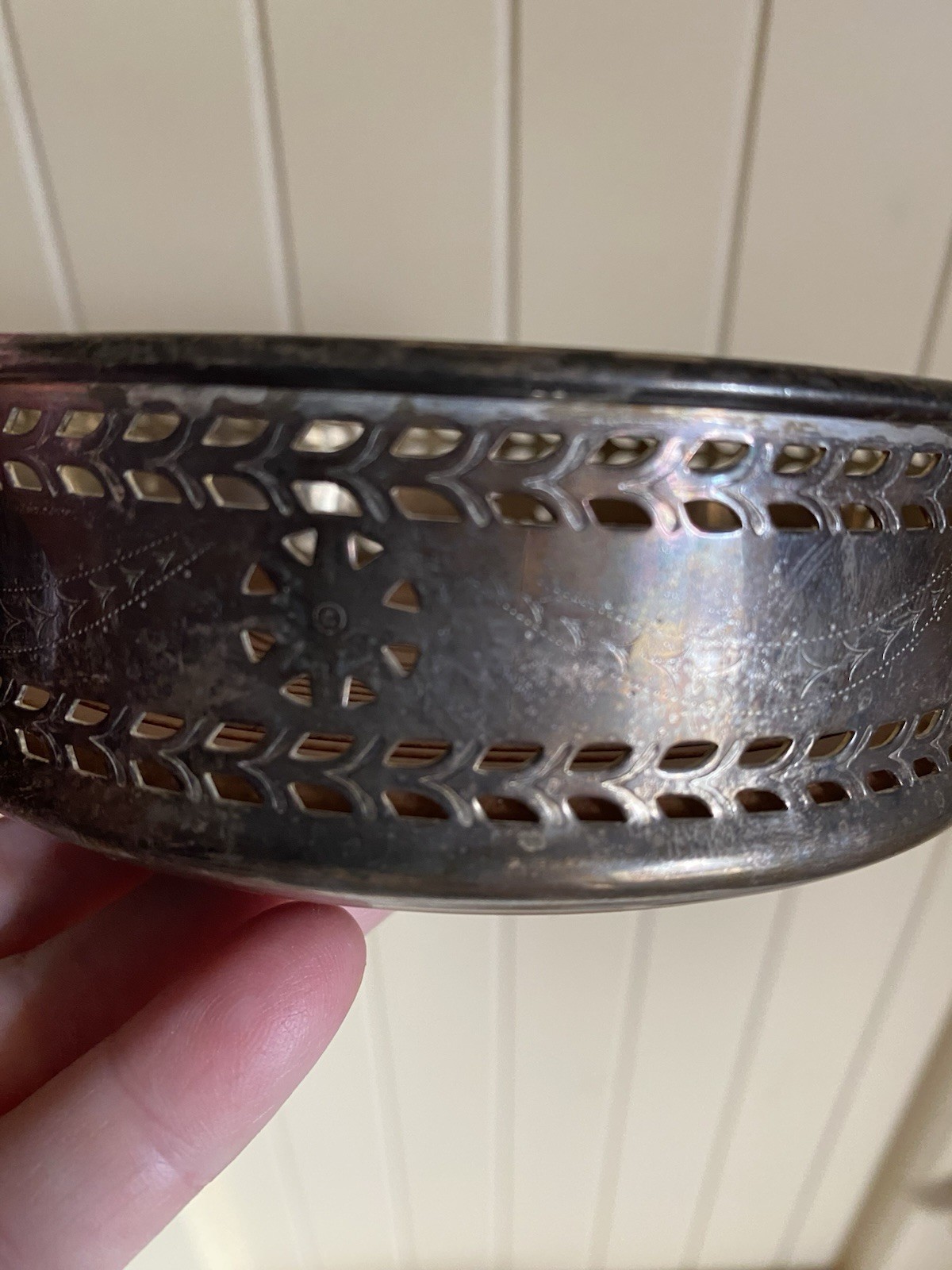 VTG Silverplate LENOX Kirk Stieff Wine Bottle Glass Coaster Set Etched MCM 70s