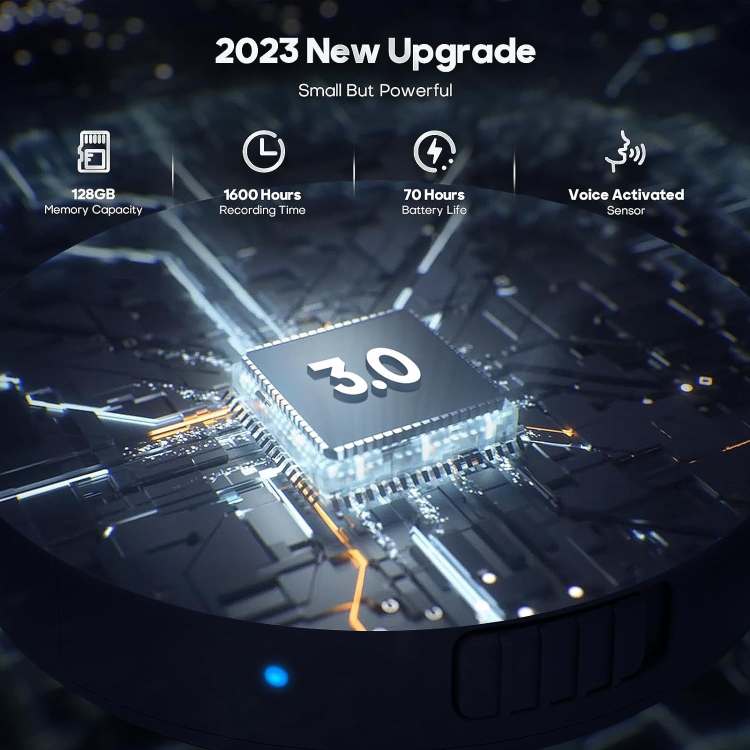 128G (1600 Hour) Magnetic Voice Activated Recorder - Nanezan Recording Device MP