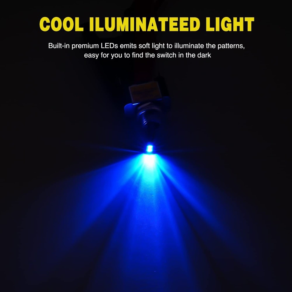 Nilight 5PCS LED Toggle Switch ON Off 12V 30A Blue LED Lighted Metal Switch
