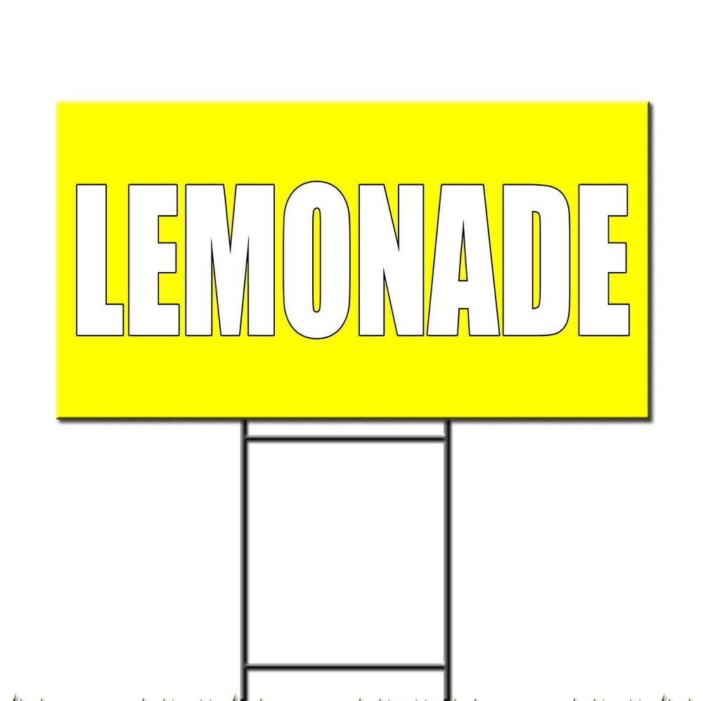 Lemonade Corrugated Plastic Yard Sign /FREE Stakes