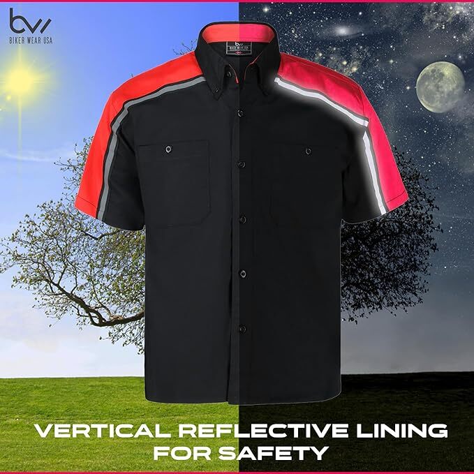 Men's Mechanical Industrial Work Shirt with Reflective Lining