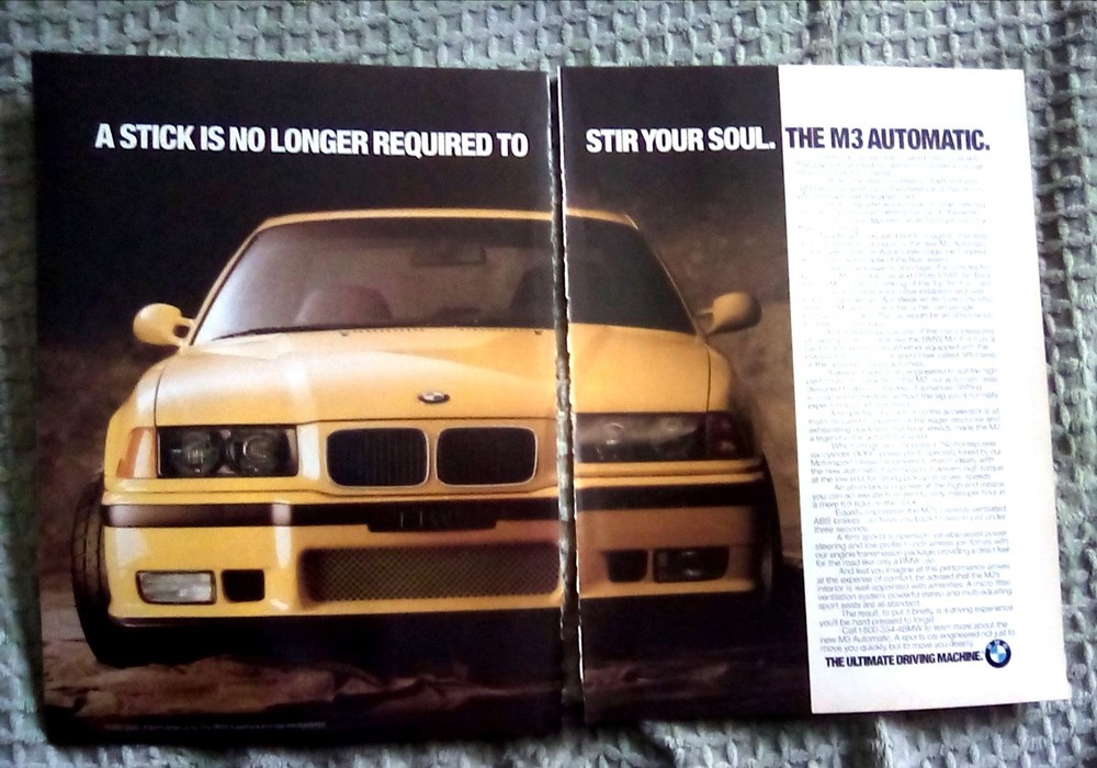 1995 BMW M3 2 page Print ad