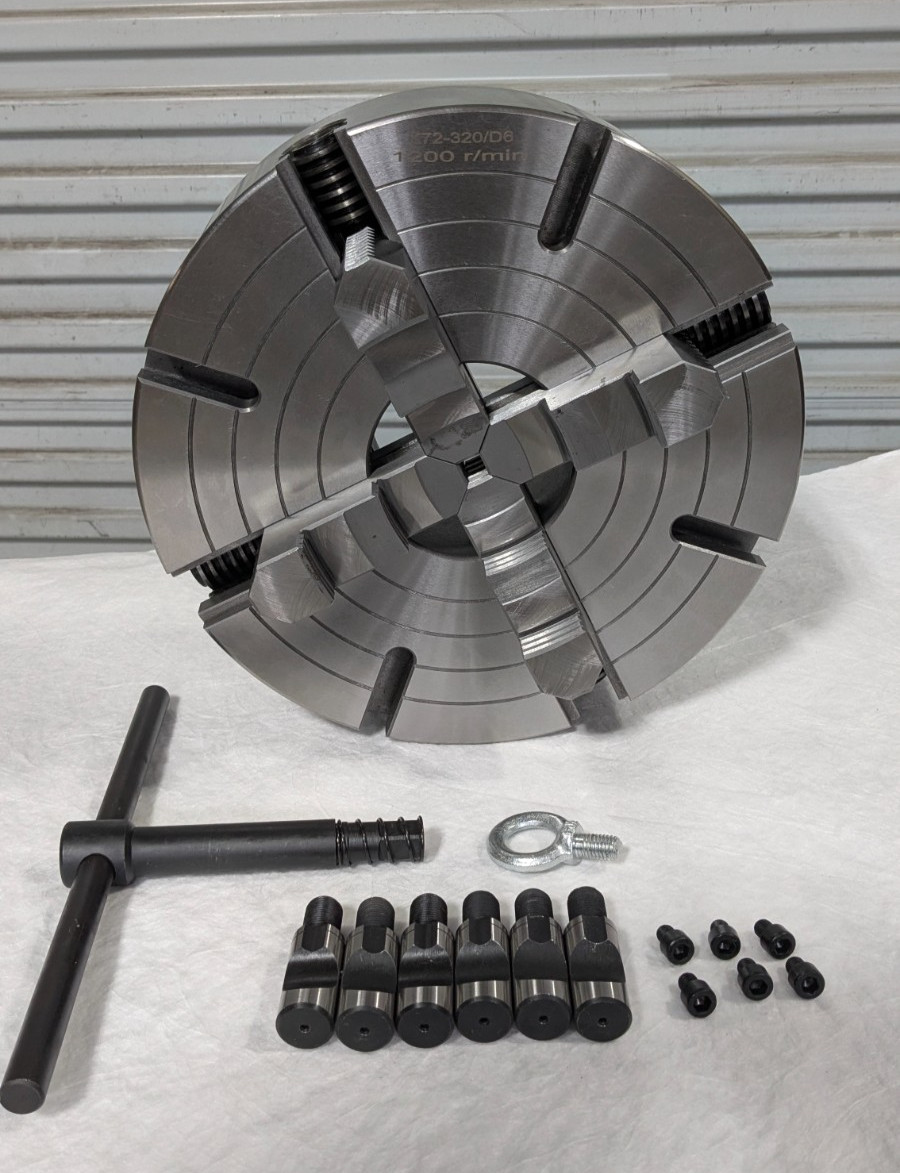 12" Independent 4 Jaw Lathe Chuck D1-6 Mounting 3.74" Through Hole 429-4126