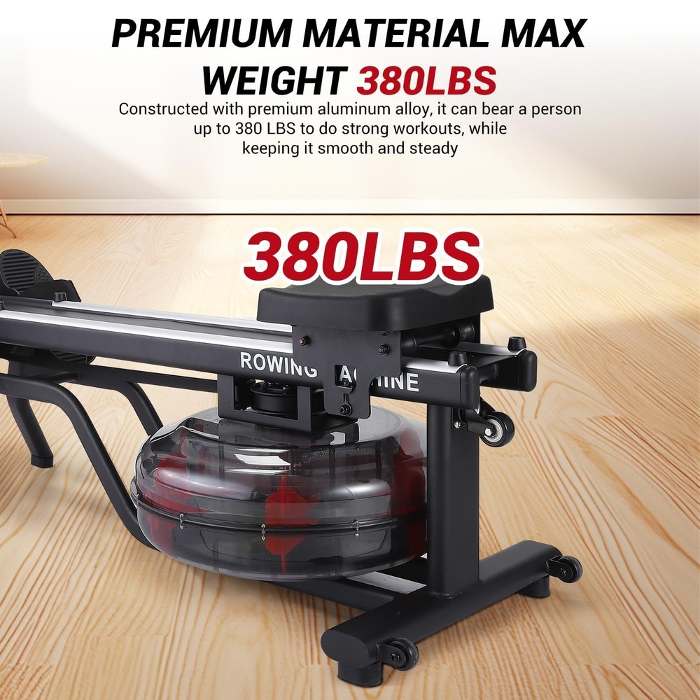 Water Magnetic Rowing Machine ,380 LBS Foldable Rower Machine Full Body Workout