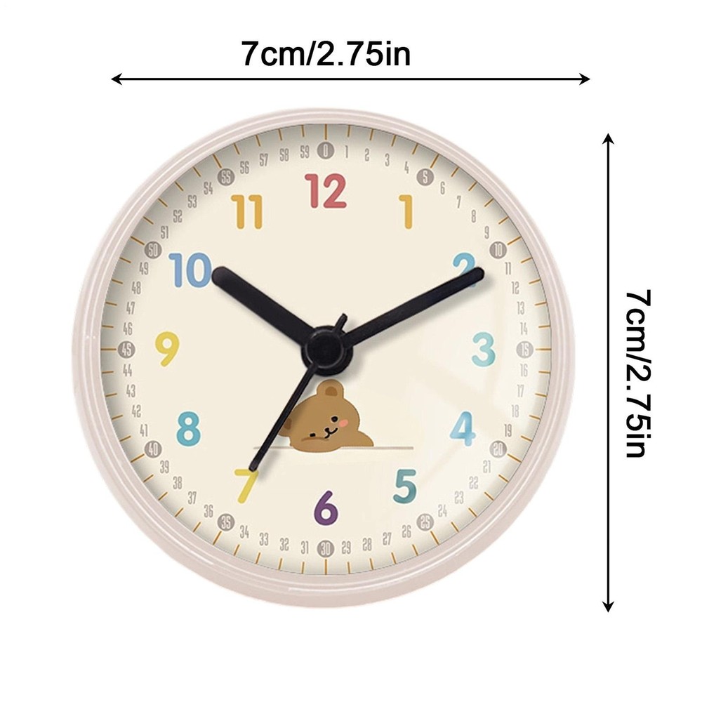 Small Shower Clock Bathroom Round Quiet Wall Decor with Suction Cup