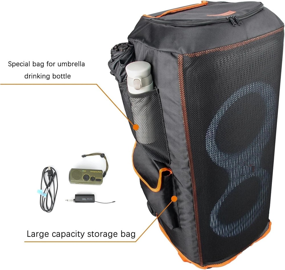 Protective Cover for PartyBox 710 Speaker Double-Layer Shield, black + orange