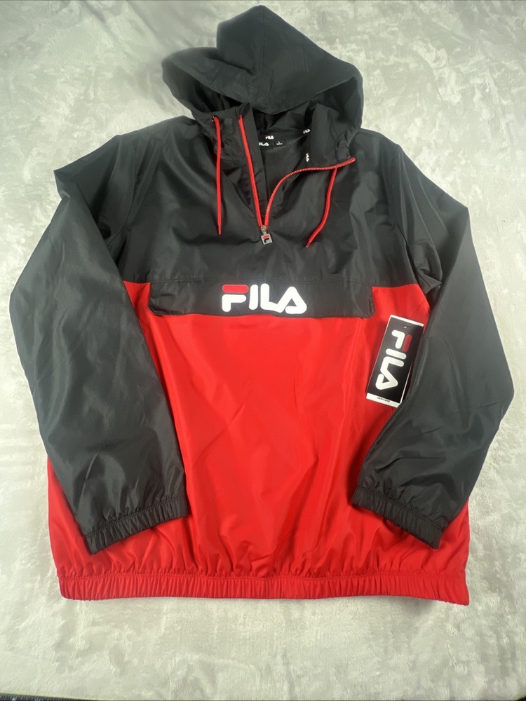 FILA Men's Pullover Windbreaker Jacket 1/4 Zip Size Large - NWT