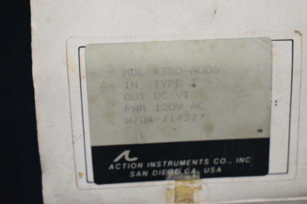 Action Pak 4350-A006 Programmable Isolating Transmitter Type-T 120VAC