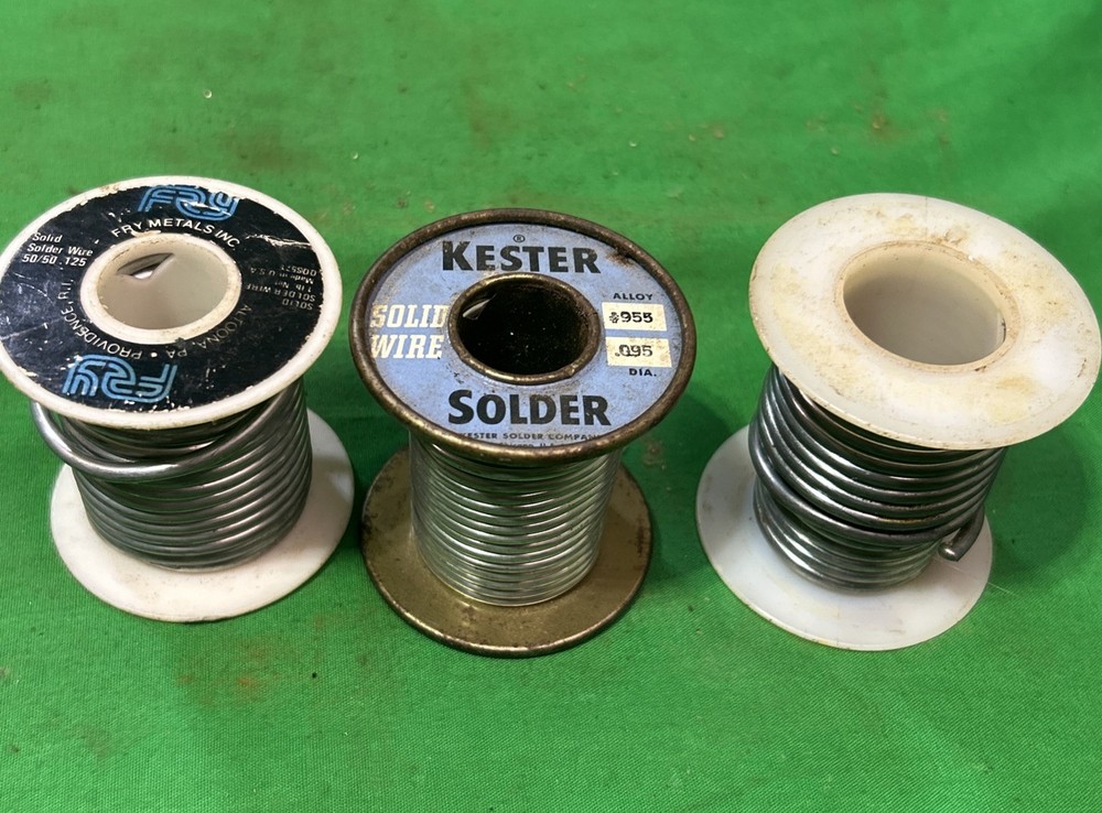 Three Partial Spools Solid Wire Silver Bearing Solder 1.9 Lbs