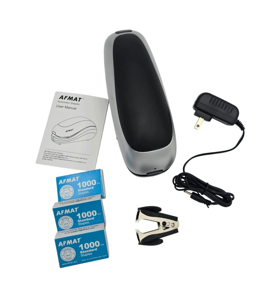 AFMAT ES07 Full Strip Electric Stapler with Adjustable Depth & No-Jam Technology
