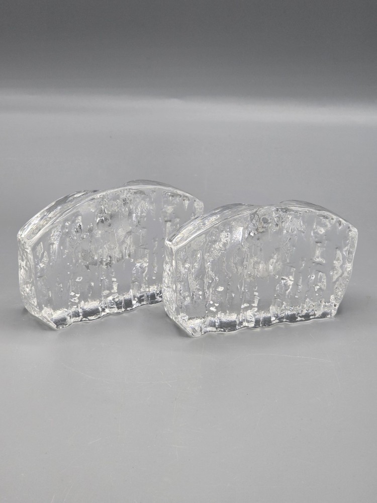 MCM Clear Ice Teardrop Bookends